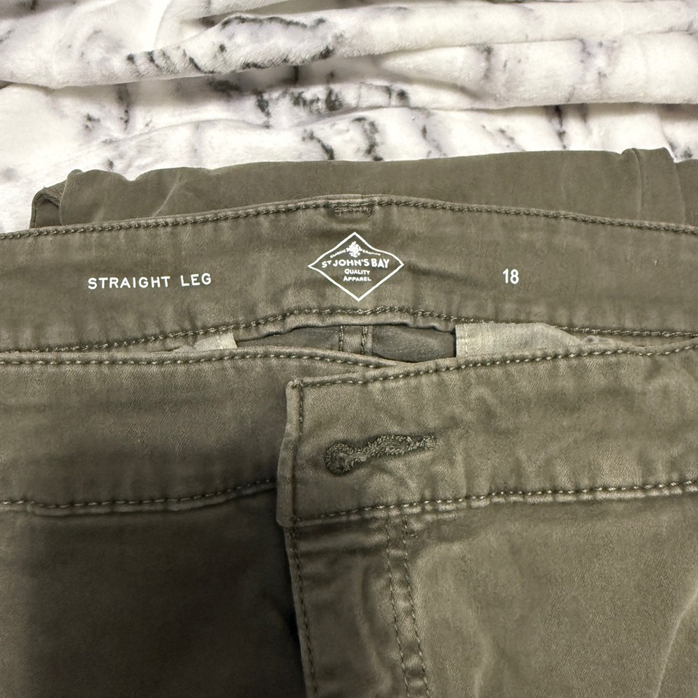 St. John's Bay Straight Leg Pants - Olive